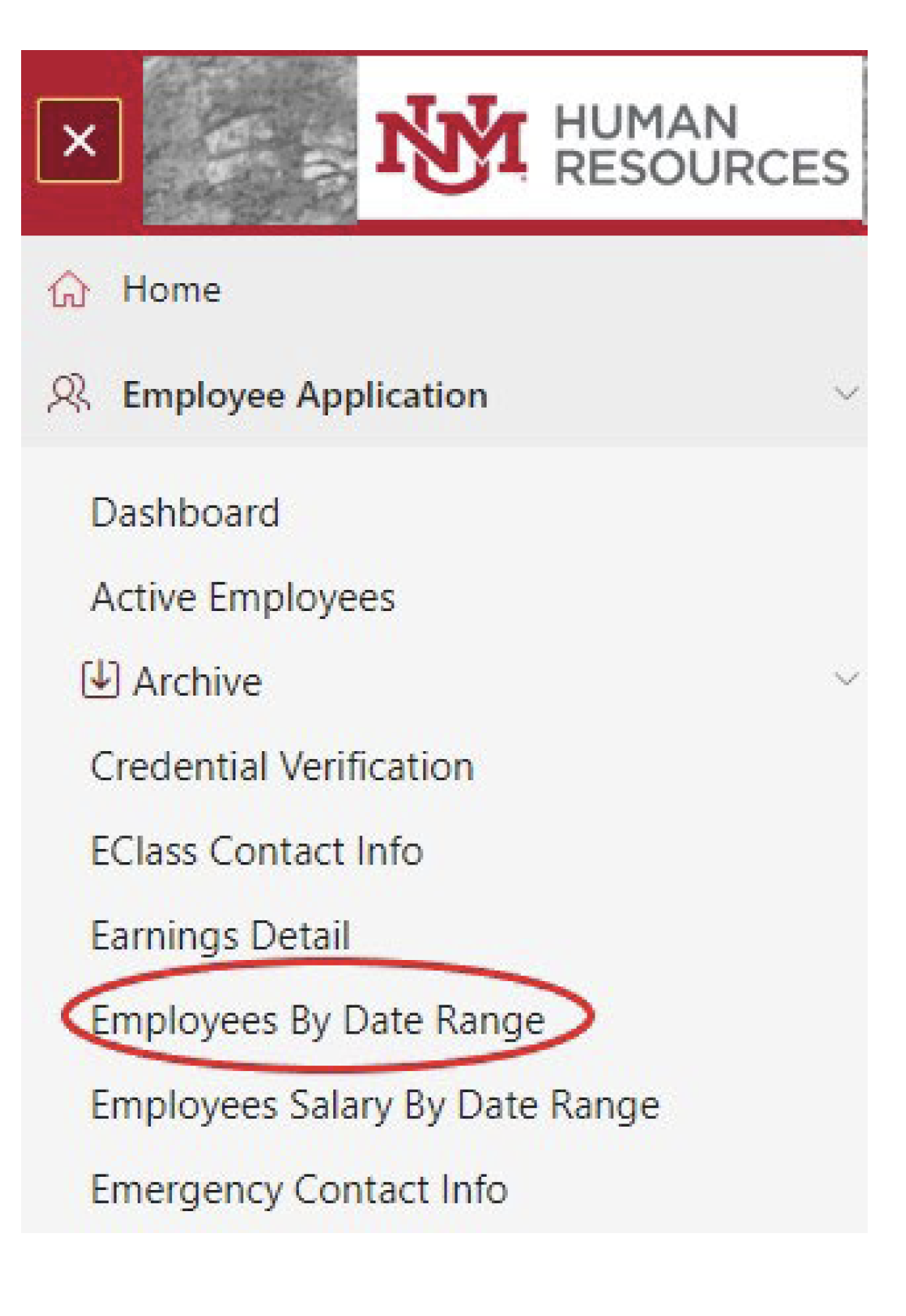 Employee by date range